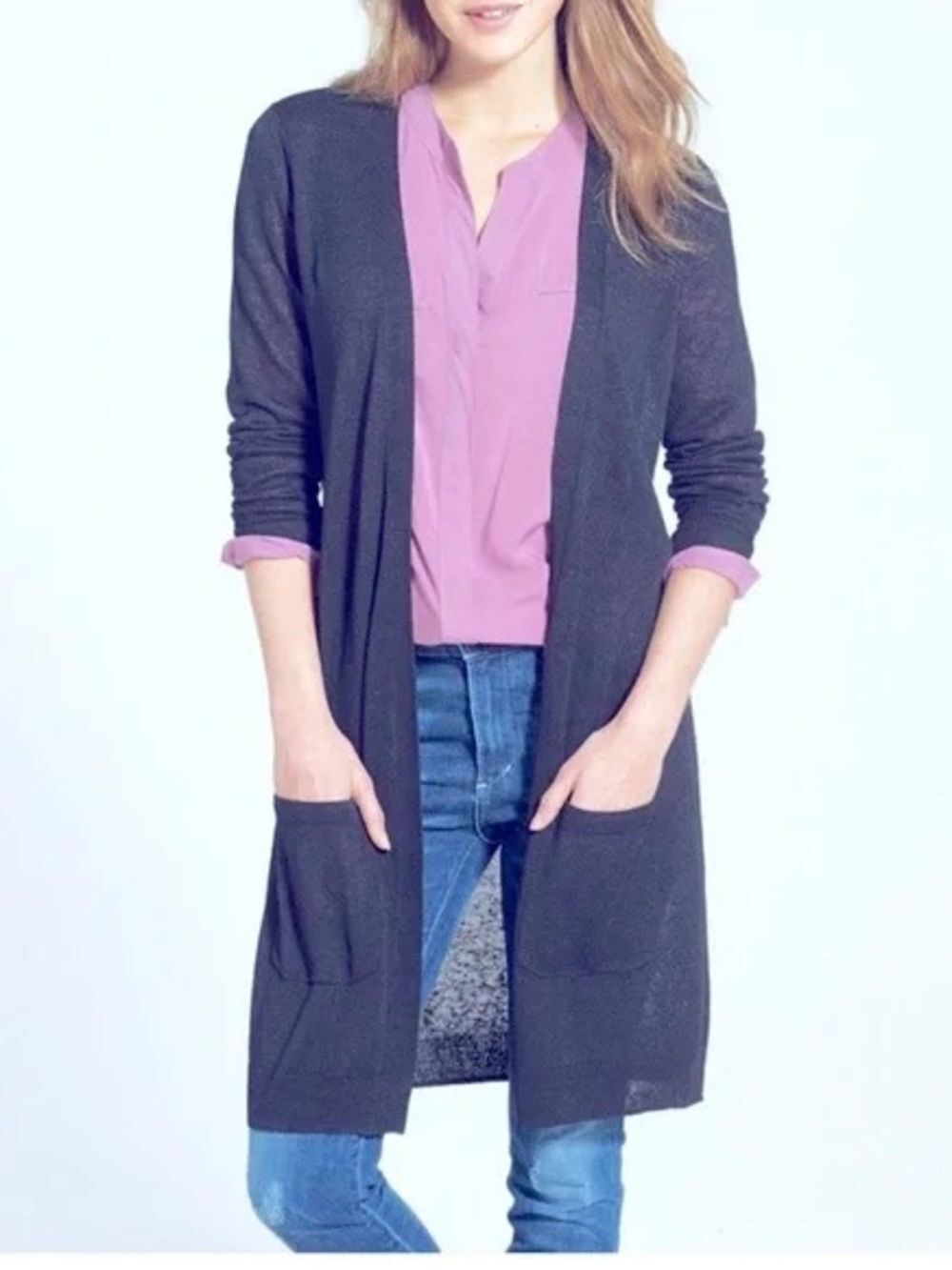 NWT Halogen Women’s M Merino Wool Blend Button Front Cardigan